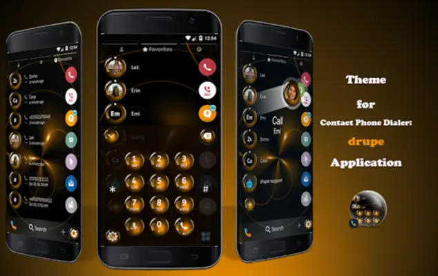 Theme Dialer Spheres Orange android App screenshot 5